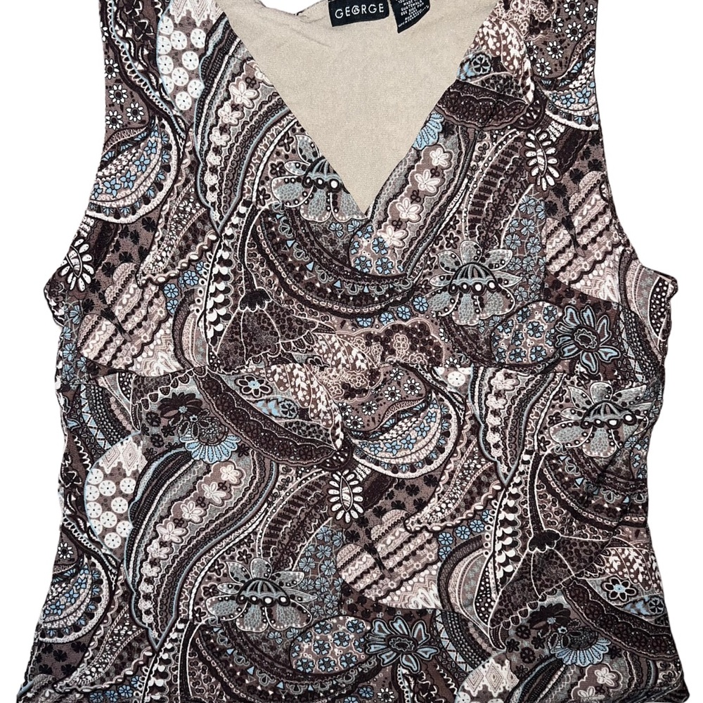 brown y2k paisley fairy tank